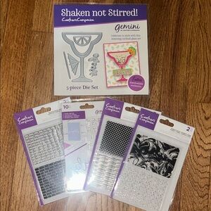 Crafters Companionship Clear Acrylic Stamps (Lot of 4) & 5 Piece Die Set NWT